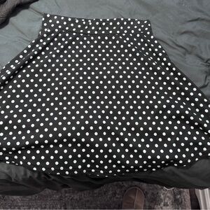 Black and White A-line Midi Skirt for Casual Nights